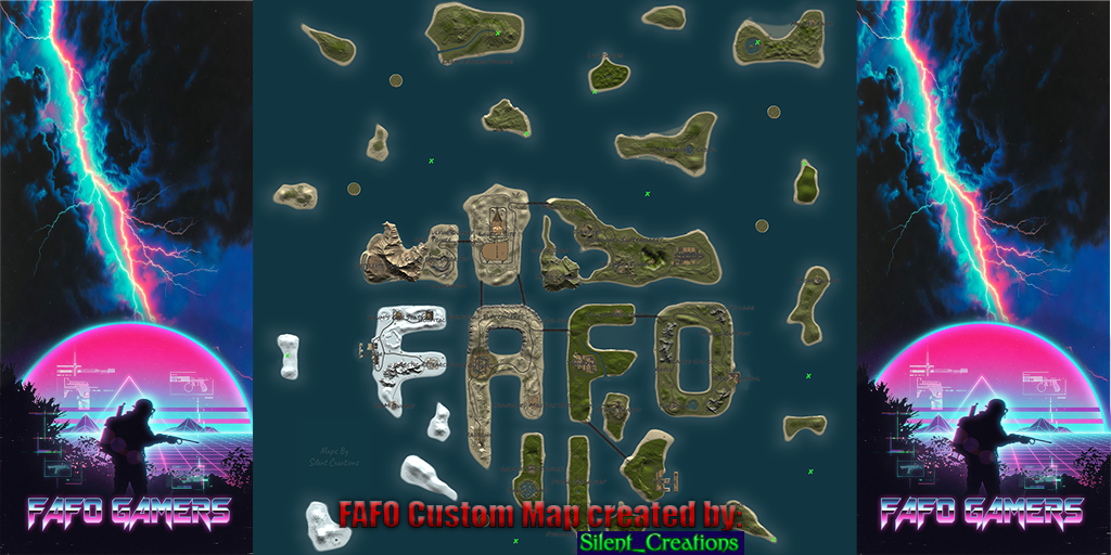 Баннер сервера FAFO Gamers PVE/RP 5x CUSTOM MAP - Heli/Brads/SkillTree/Farms/S